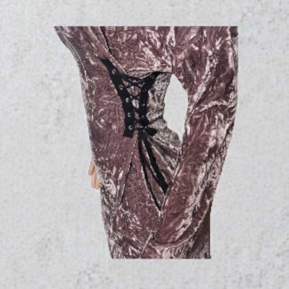 Dresses & Skirts - Velvet Orchid Dress with Black Lace Detail